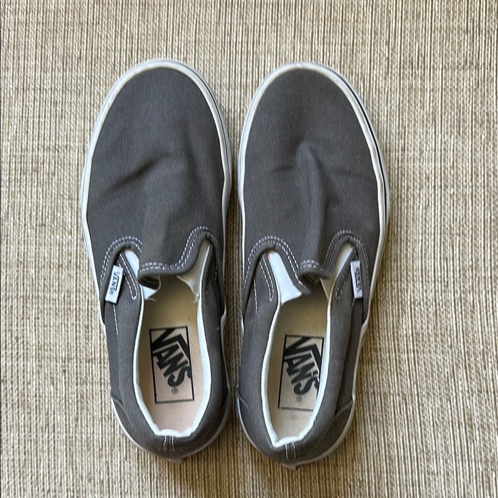 Vans Gray Slip-On Sneakers Canvas Skate Style